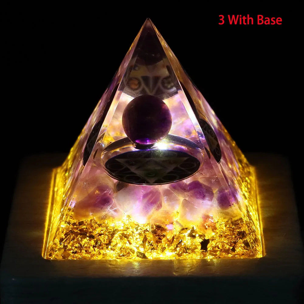 Orgonite Pyramid Natural Stone Healing Crystals Energy Generator Healing Reiki Chakra Meditation Ornament Crafts Home Decor Gift