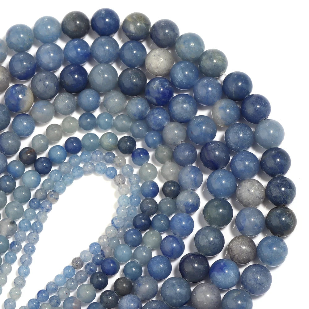 Natural Stone Blue Aventurine Beads Round Loose Spacer Beads For Jewelry Making 4/6/8/10mm DIY Handmade Bracelets Accessories