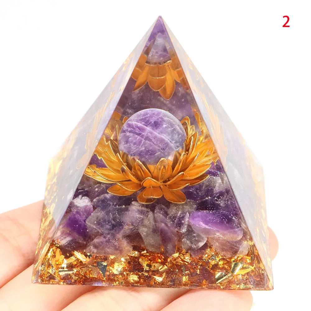 Orgonite Pyramid Natural Stone Healing Crystals Energy Generator Healing Reiki Chakra Meditation Ornament Crafts Home Decor Gift