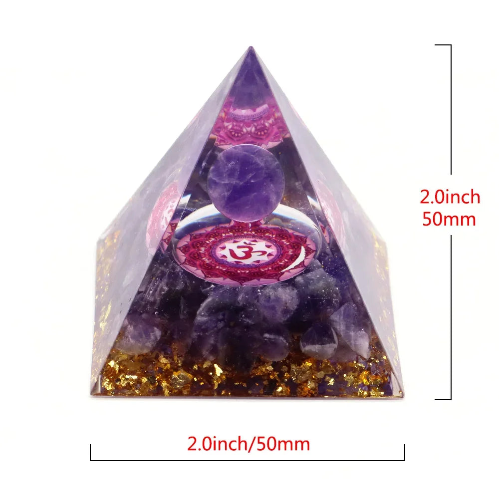 Orgonite Pyramid Natural Stone Healing Crystals Energy Generator Healing Reiki Chakra Meditation Ornament Crafts Home Decor Gift