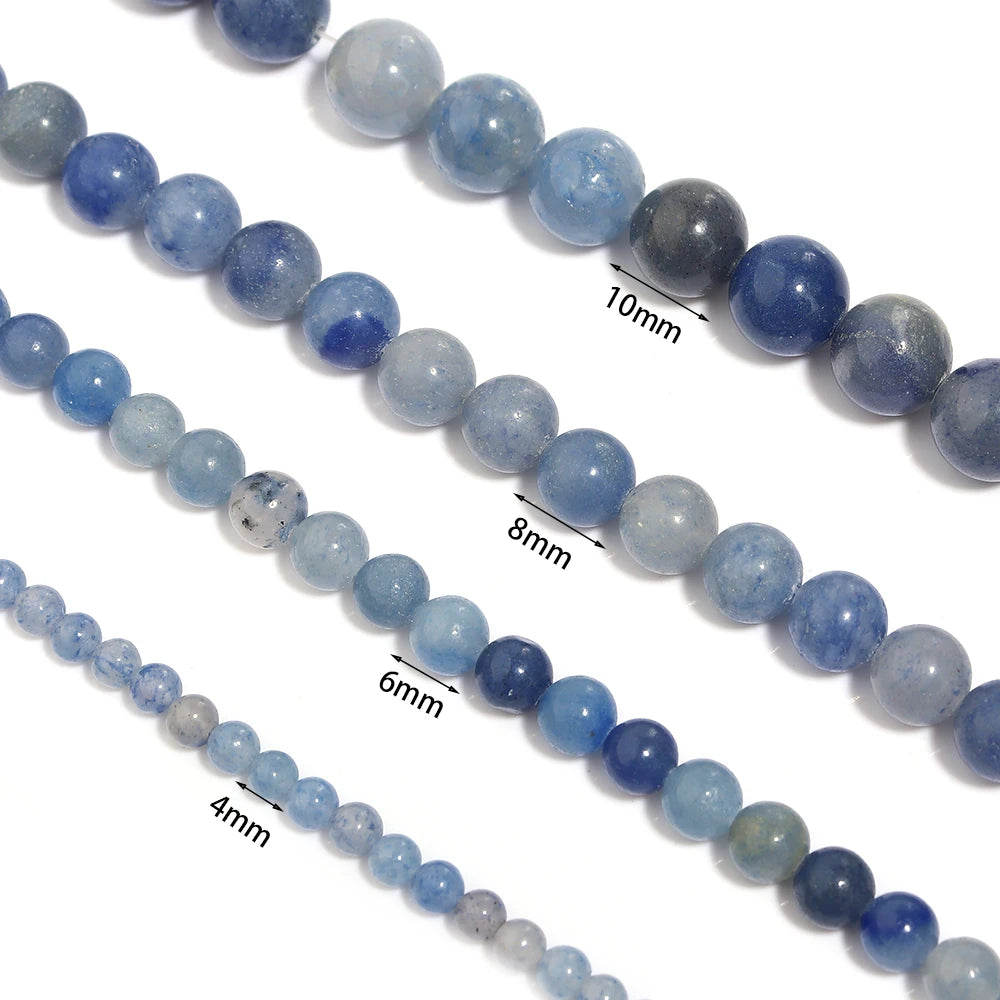 Natural Stone Blue Aventurine Beads Round Loose Spacer Beads For Jewelry Making 4/6/8/10mm DIY Handmade Bracelets Accessories