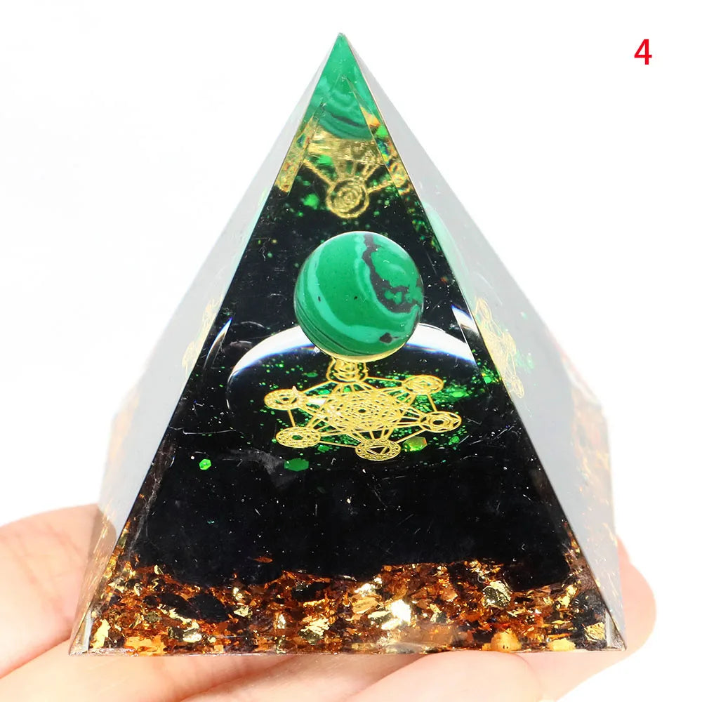 Orgonite Pyramid Natural Stone Healing Crystals Energy Generator Healing Reiki Chakra Meditation Ornament Crafts Home Decor Gift